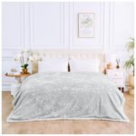 Deluxe Fleece Sherpa Cozy Blanket - Silver