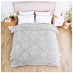 Deluxe Fleece Sherpa Cozy Blanket - Silver