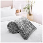 Deluxe Fleece Sherpa Cozy Blanket - Charcoal