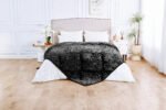 Deluxe Fleece Sherpa Cosy Blanket - Black - Image 3