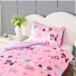 Pooch Pals Fleece Duvet Cover Set - Pink
