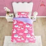 Unicorn Kids Teddy Fleece Duvet Cover Set - Multi