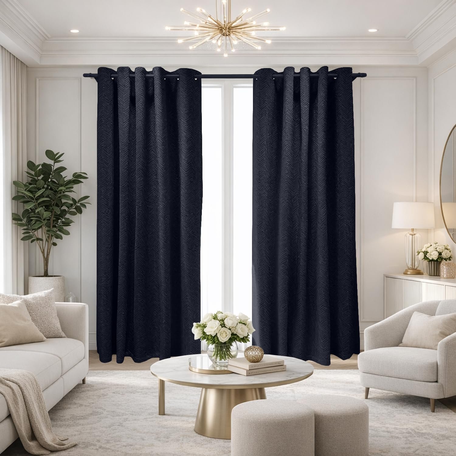 71ujkxoIKmL._AC_SL1500_ Printed Velvet Blackout Curtains - Black