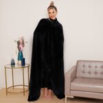 Luxury Fluffy Fleece Couch Throw - Black - Image 6