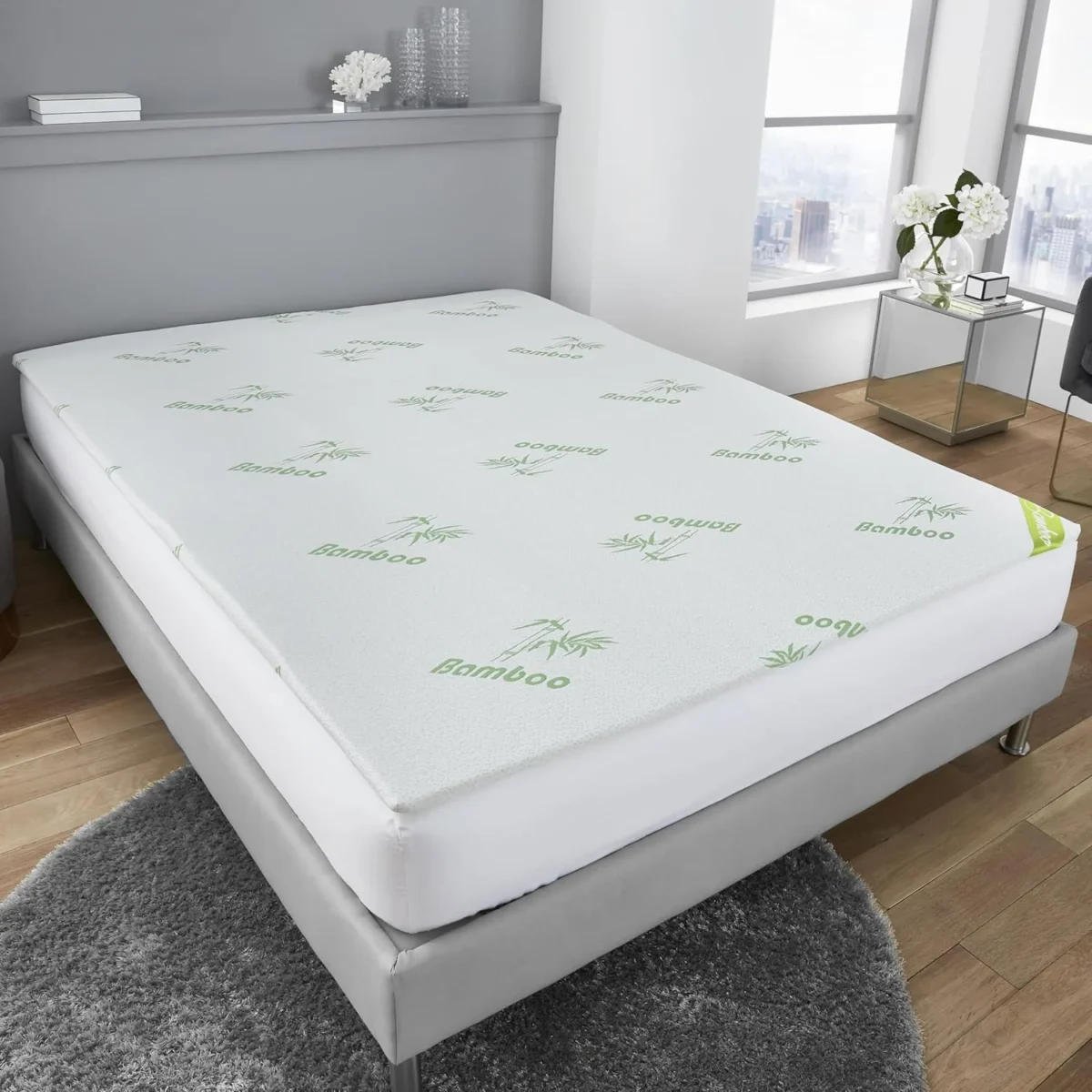 Luxury 2cm Bamboo Mattress Topper Comfort - White
