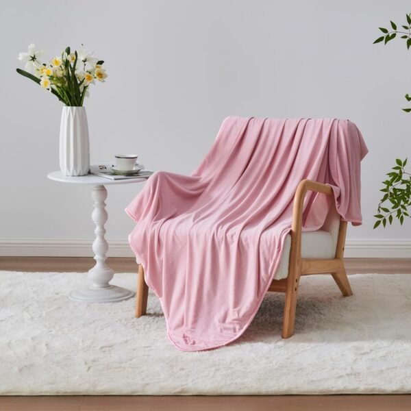 Soft Cooling Blanket Lightweight Throw for Summer - Pink