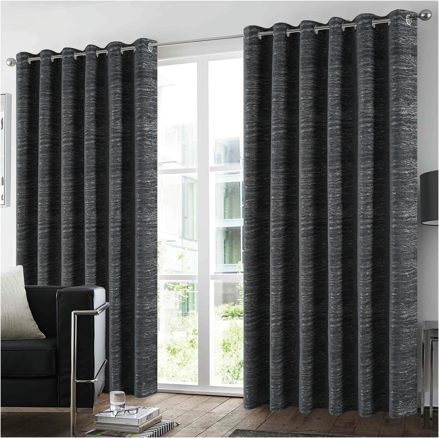 81oTGYlS1hL._AC_SL1500_ Velvet Blackout Curtains For Home Décor - Charcoal