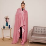 Luxury Fluffy Fleece Couch Throw - Blush Pink - Image 6