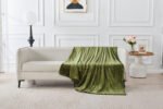 Luxury Fluffy Fleece Couch Throw - Sage Green - Image 13