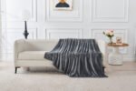 Luxury Fluffy Fleece Couch Throw - Charcoal - Image 13