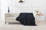 Luxury Fluffy Fleece Couch Throw - Black - Image 15