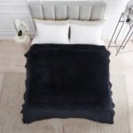 Luxury Fluffy Fleece Couch Throw - Black - Image 7