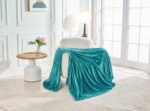 Luxury Fluffy Fleece Couch Throw - Teal - Image 12
