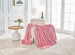 Luxury Fluffy Fleece Couch Throw - Blush Pink - Image 13