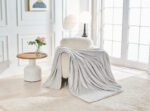 Luxury Fluffy Fleece Couch Throw - Silver - Image 11