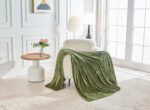 Luxury Fluffy Fleece Couch Throw - Sage Green - Image 14