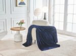 Luxury Fluffy Fleece Couch Throw - Navy - Image 13