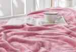 Luxury Fluffy Fleece Couch Throw - Blush Pink - Image 14
