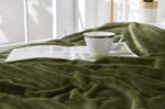Luxury Fluffy Fleece Couch Throw - Sage Green - Image 15