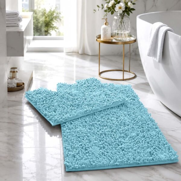 2Piece Loop Bath Mat- Aqau