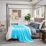 Mink Fur Throw Aqua