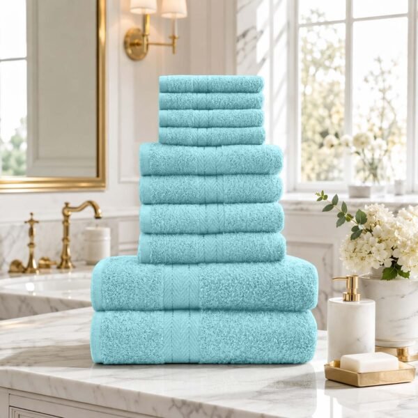10 Piece Super Absorbent Towel Bale Set - Aqua