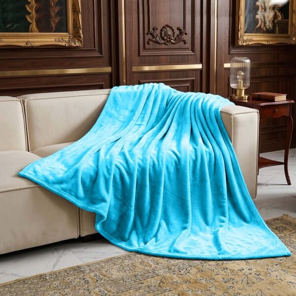 Mink Fur Throw Aqua