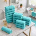 20 Piece Luxury Cotton Towel Bale Set - Aqua