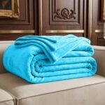 Mink Fur Throw Aqua