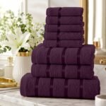 8 Piece Ultra Soft Cotton Towel Bale Set - Aubergine