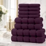 8 Piece Ultra Soft Cotton Towel Bale Set - Aubergine
