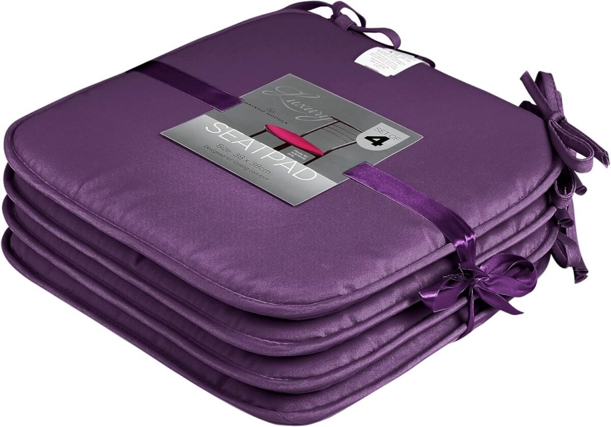 4Pack Chair Pads Aubergine
