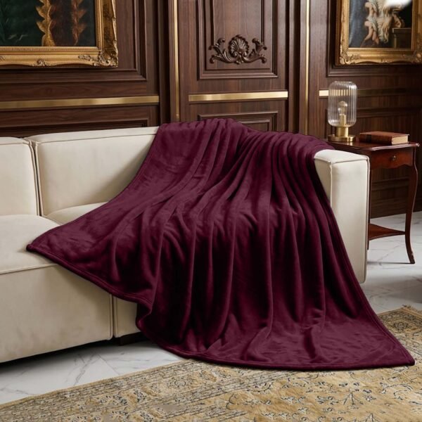 Mink Fur Throw - Aubergine