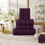 8 Piece Ultra Soft Cotton Towel Bale Set - Aubergine