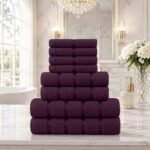 8 Piece Ultra Soft Cotton Towel Bale Set - Aubergine
