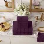 8 Piece Ultra Soft Cotton Towel Bale Set - Aubergine