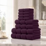 8 Piece Ultra Soft Cotton Towel Bale Set - Aubergine