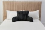 Cosy Heated Ribbed Cuddle Cushion with Armrest Support - Black - Image 5