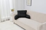 Cosy Heated Ribbed Cuddle Cushion with Armrest Support - Black - Image 3