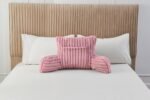 Cosy Heated Ribbed Cuddle Cushion with Armrest Support - Blush Pink - Image 5