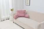 Cosy Heated Ribbed Cuddle Cushion with Armrest Support - Blush Pink - Image 3