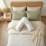 Memory Foam Bamboo V-Shape Pillow 47X76 Cm - White - Image 2
