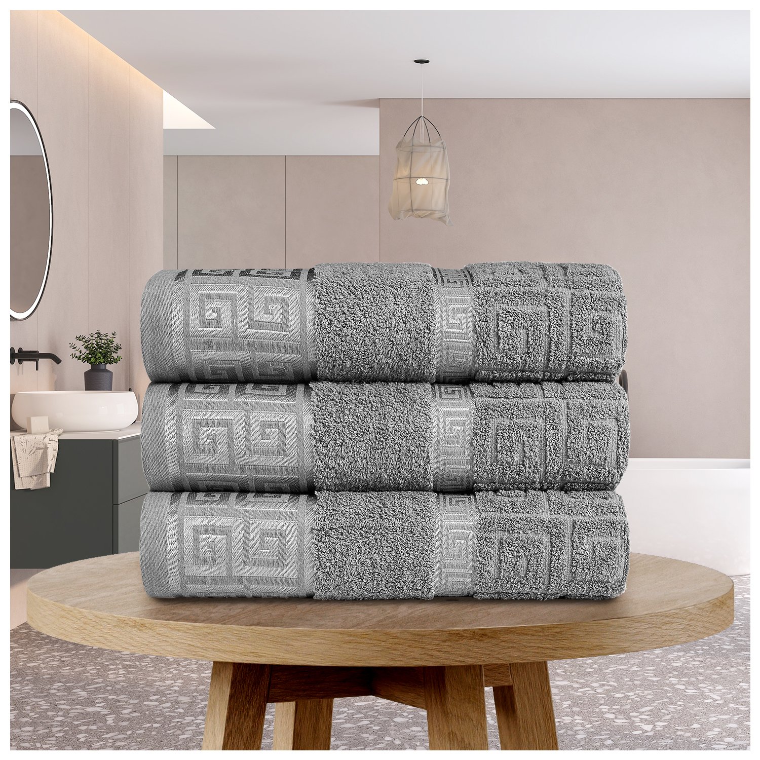 Bath Towel 2 Charcoal Premium Absorbent Cotton Towels Set - Charcoal