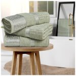 Premium Absorbent Cotton Towels Set - Sage Green
