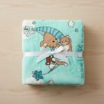 Dreamy Bear Baby Fleece Throw - Duck Egg - Image 3