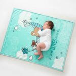 Dreamy Bear Baby Fleece Throw - Duck Egg - Image 8