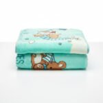 Dreamy Bear Baby Fleece Throw - Duck Egg - Image 9