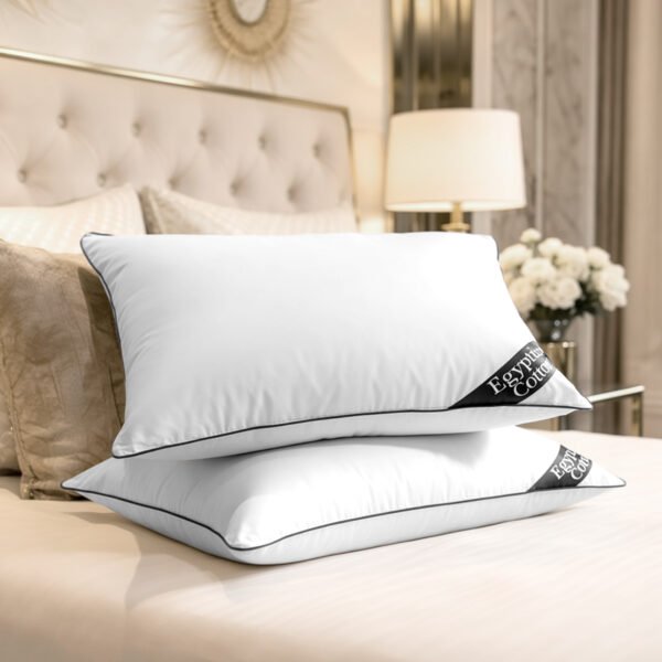 Luxury Egyptian Cotton Pillow Pair - Black