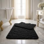 Luxury Pebbles Bathroom Mat 2 Piece - Black