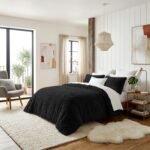 Hug & Snug Fluffy Duvet Cover Set Black